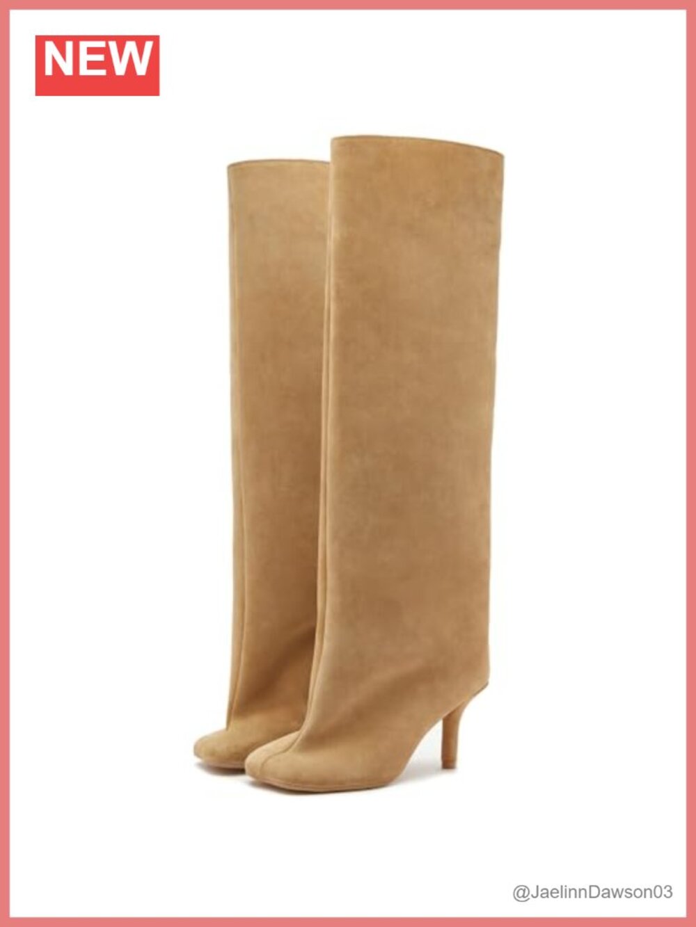 Knee High Suede Wide Calf Stiletto Heel Square Toe Pull On Fashion Boots